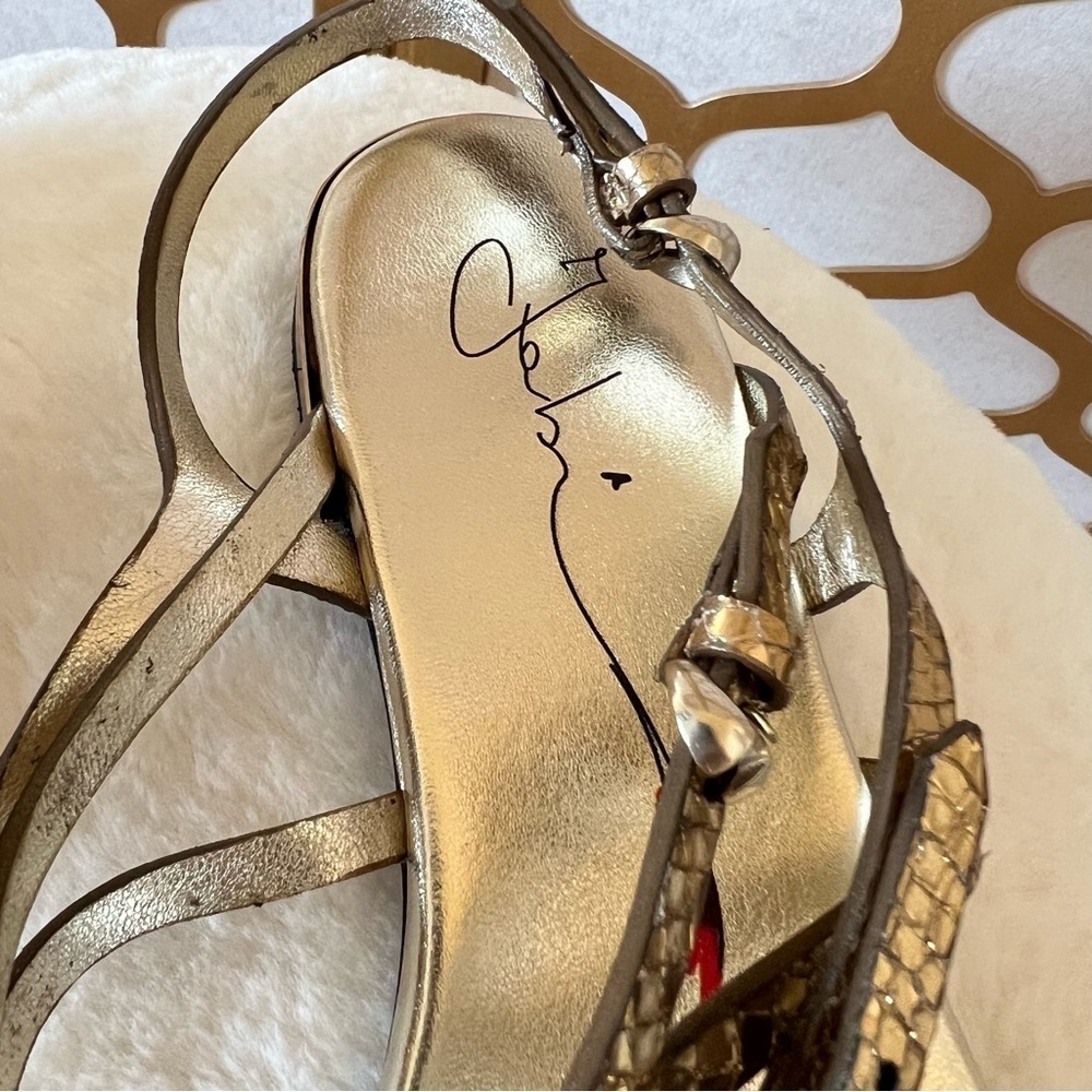 FABI  gold flat sandals size 36 new - Picture 10 of 12